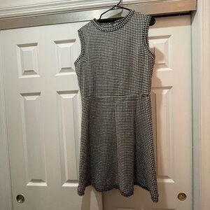 Italian Houndstooth Wool Mini Dress
